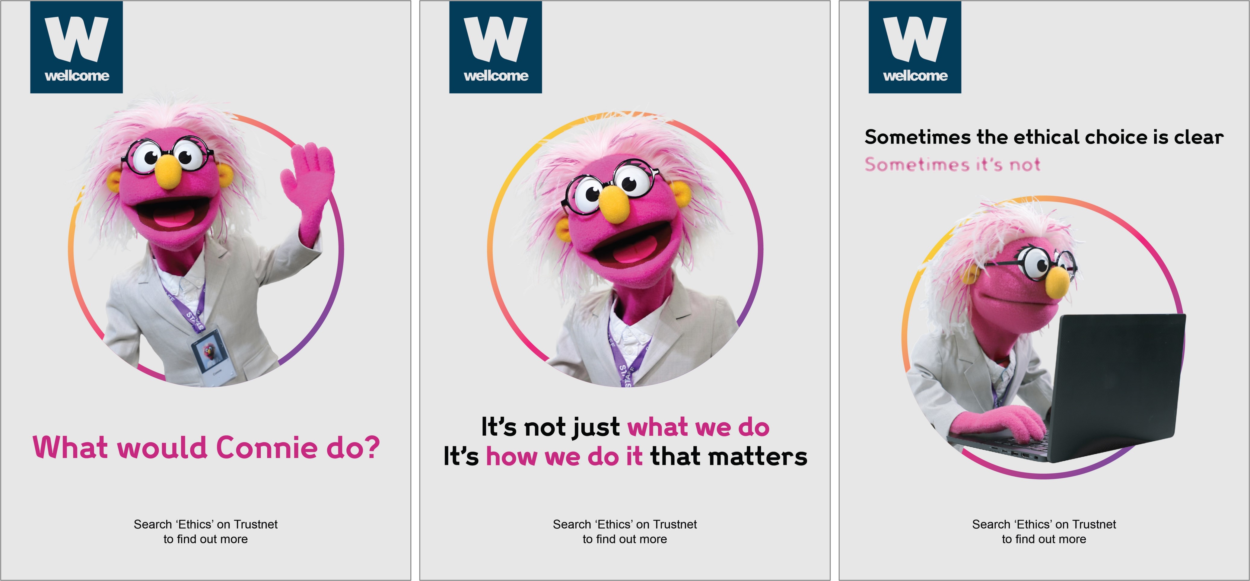 What would Connie do? campaign posters for Wellcome